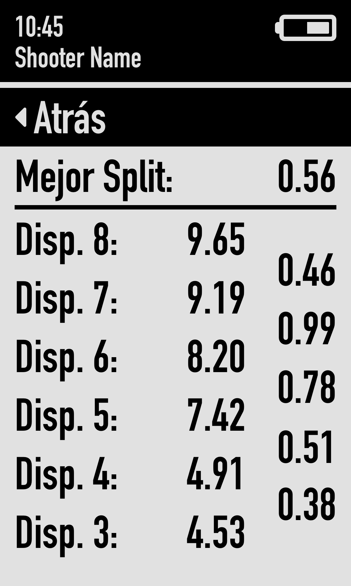 Shot Timer Slider