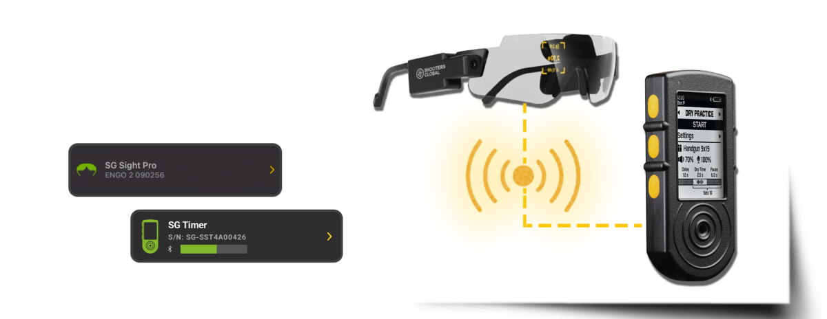 SG Sight Pro connected to SG Timer 2 