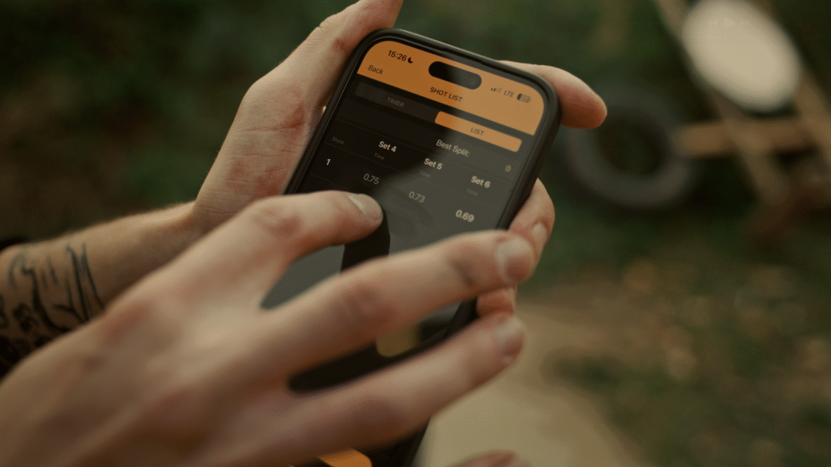 results of shooting displayed on smartphone screen