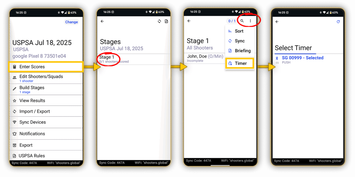 connecting timer to PractiScore App