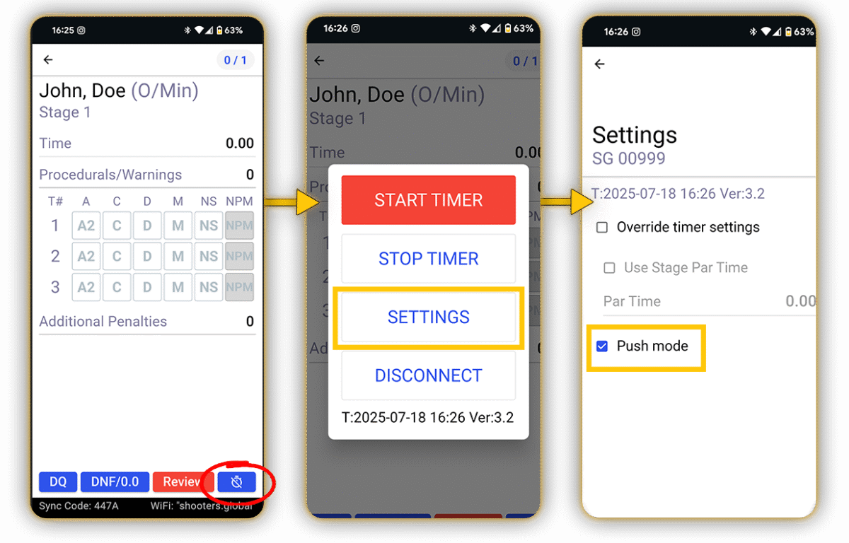 PractiScore App interface